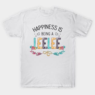 Happiness Is Being A Leelee Wildflowers Valentines Mothers Day T-Shirt